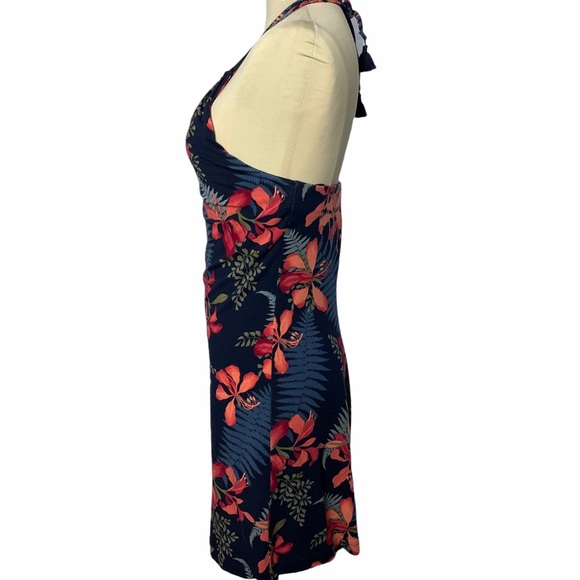 Tommy Bahama Halter Dress, Multicolor Tropical Print, Spaghetti Straps, XS - Picture 6 of 7